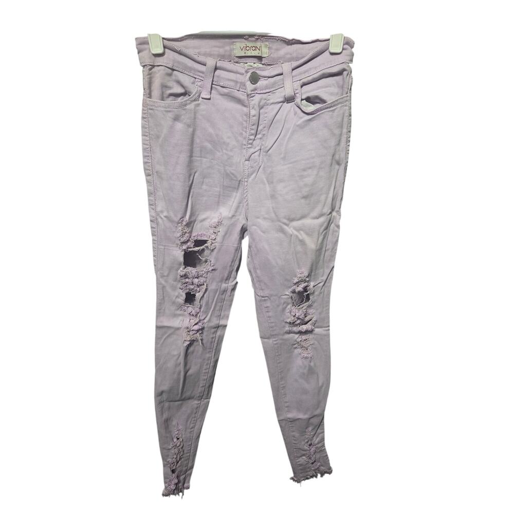 Lavender Distressed Skinny Jeans Raw Hem - Vibrant M.I.U. - 5/26